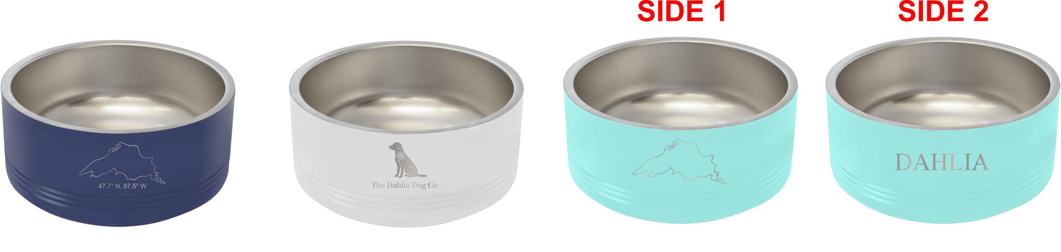 Personalized stainless steel bowls